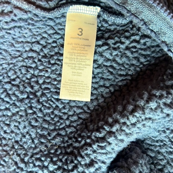 Carter's Navy Blue Fleece Snowsuit Size 3 Month - Picture 4 of 6